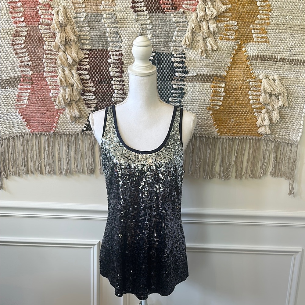 Express Midnight Sequin Top